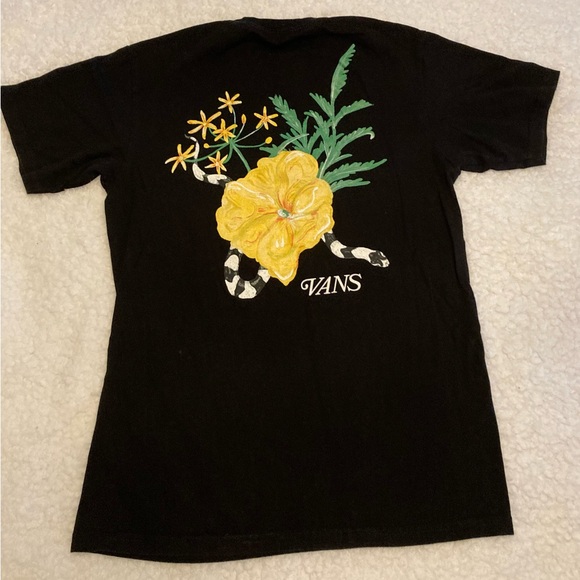 Vans Tops - VANS Off the Wall rare vintage black T-shirt with snake & flower, size small